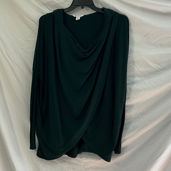 Athleta Forest Green Cross Over Hoodie with Thumb Holes - Picture 1 of 7